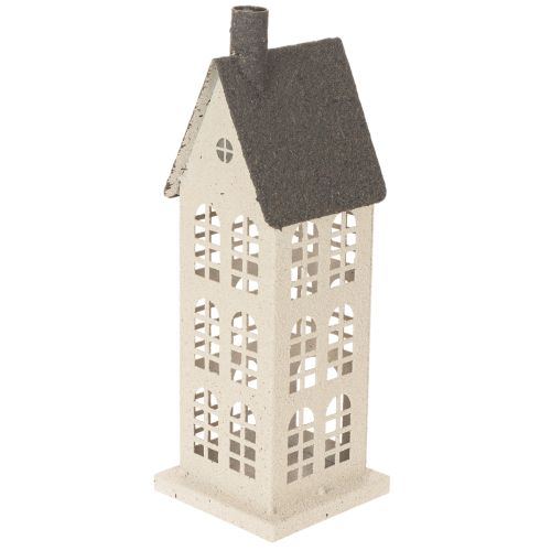 Decorative metal house with windows and fireplace, 28cm | Floristik24.ie
