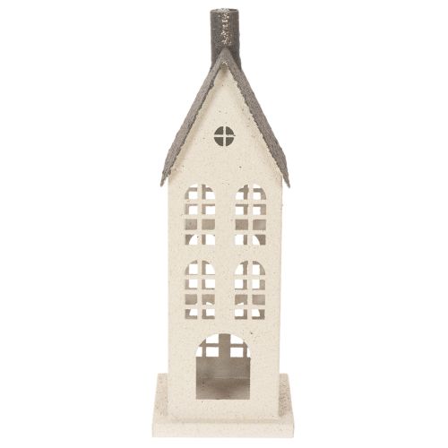 Decorative metal house with windows and fireplace, 28cm | Floristik24.ie