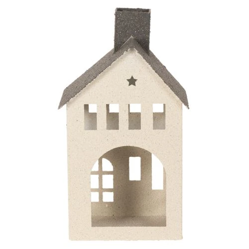 Decorative metal house with chimney and window, 24cm | Floristik24.ie