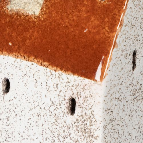 Ceramic house decoration with chimney, tealight house, autumn and winter, 13cm, 2 pieces | Floristik24.ie