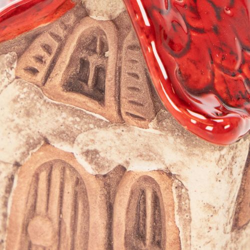 Ceramic House Decoration Set Small Houses with Red Roof 8cm 2pcs | Floristik24.ie