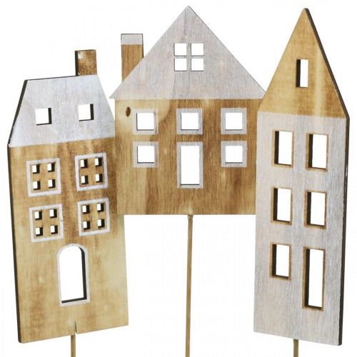 Floristik24 House decoration plug wood nature, white wood decoration H12.5 / 17.5 / 20cm 6pcs