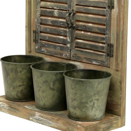 Floristik24 Decorative window wood with 3 flower pots H49cm