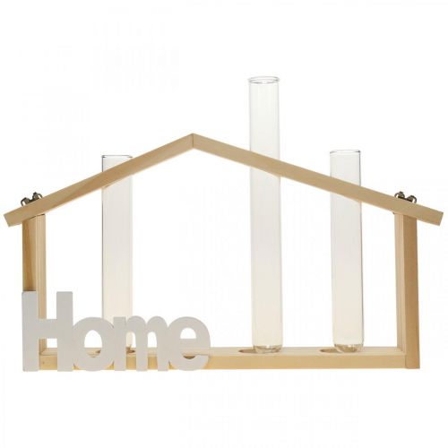 Product Wooden wall decoration, home decor, test tube vase, flower holder, 27.5x4.5x14.5cm