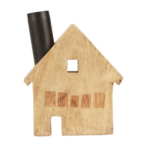 Product Decorative wooden house candle holder, black, 10.5×3.5×13cm