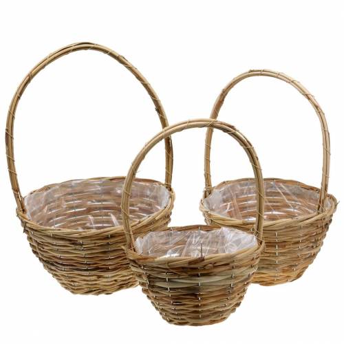 Floristik24 Handle basket made of willow Ø20/24/30cm gift basket natural set of 3
