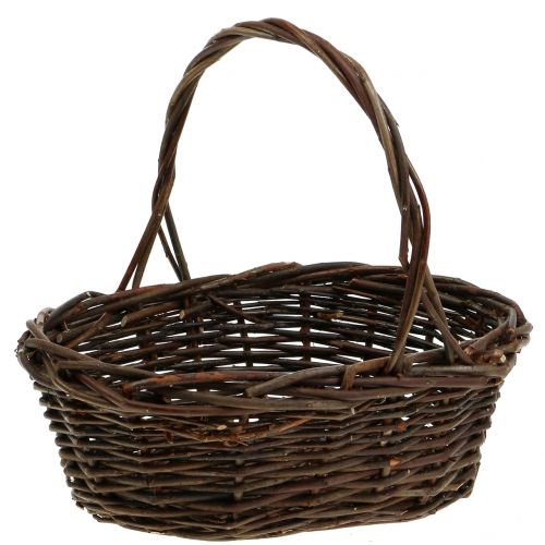 Handle basket willow oval 28cm x 20cm | Floristik24.ie