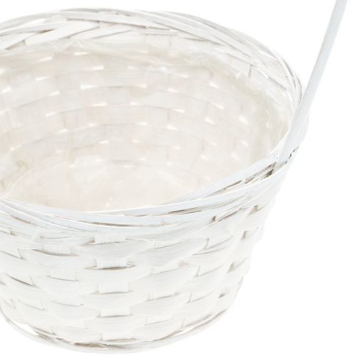 Floristik24 Litter basket with handle white 34cm 3pcs