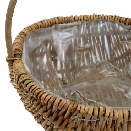 Product 3-piece willow basket set, natural colors with handles, vintage plant baskets Ø32/28/22cm, decorative basket, gift basket, Easter basket