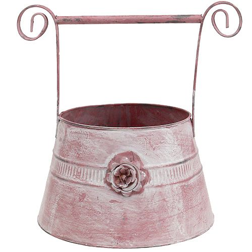 Floristik24 Handle pot pink washed with rose Ø22cm H13.5cm