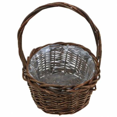 Floristik24 Handle basket oval wood nature 27 × 20cm H27cm