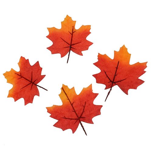 Autumn decoration maple leaf orange-red 13cm 12pcs