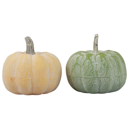 Product Autumn decoration pumpkins whitened orange, green 7.5cm 6pcs
