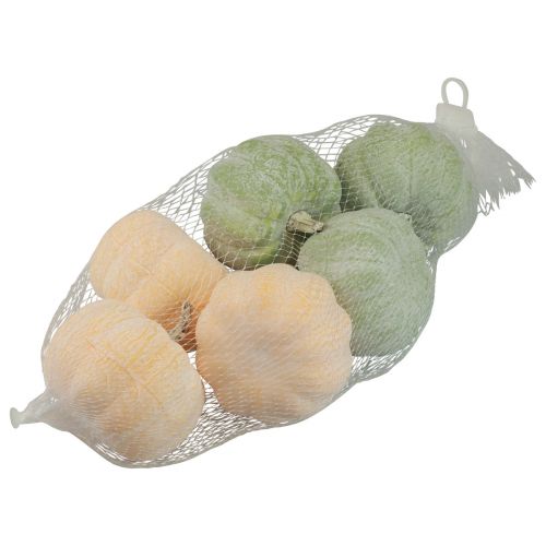 Floristik24 Autumn decoration pumpkins whitened orange, green 7.5cm 6 pcs