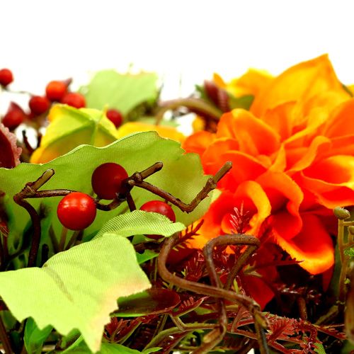 Floristik24 Autumn wreath Ø30cm with orange chrysame themes