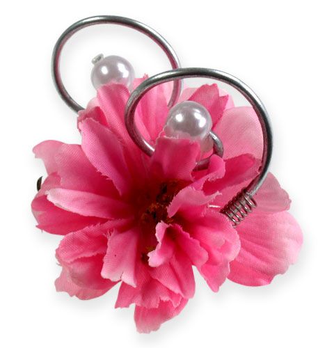 Product Wedding pin with pearls, silver 8cm 24 pcs