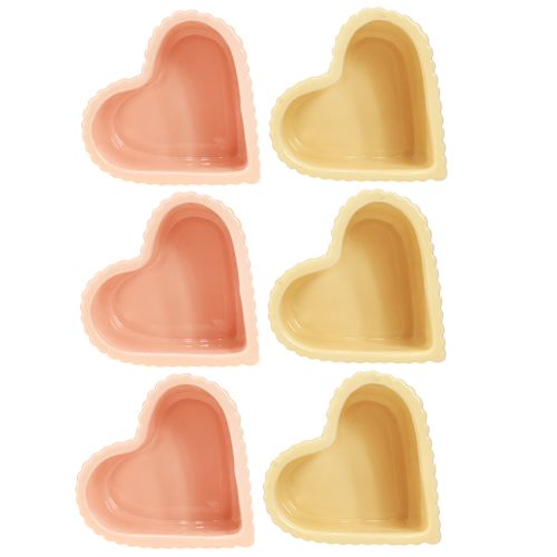 Product Heart Ceramic Decoration Shiny Orange Yellow 11×10×6cm 6 pcs