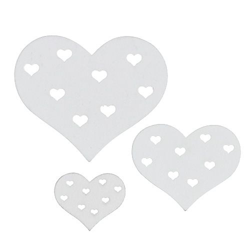 Heart mix white 3.3cm - 7cm 54pcs