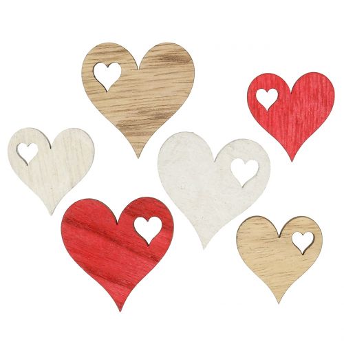 Floristik24 Heart Mix for sprinkling 3.5cm - 4.5cm 48 pcs