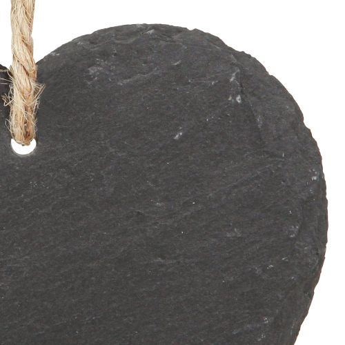 Product Heart made of slate Slate heart for hanging Black 10cm 6pcs