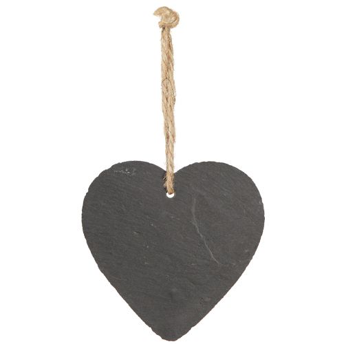 Product Heart made of slate Slate heart for hanging Black 10cm 6pcs