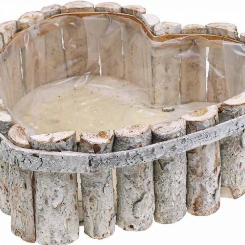 Floristik24 Plant bowl, wooden planters, heart for planting B29/20.5 cm H10/9 cm set of 2