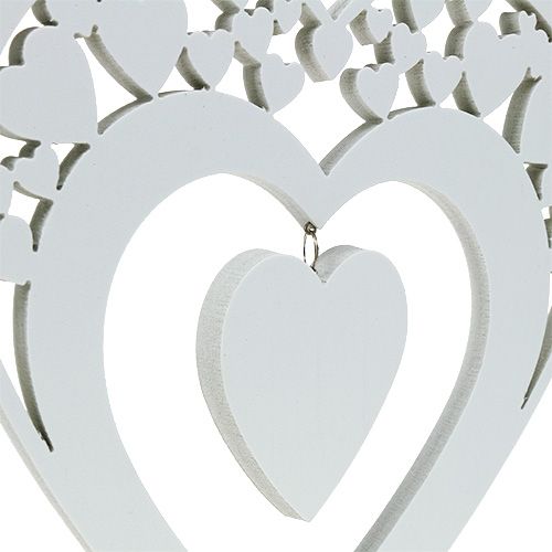 Floristik24 Heart to hang white 23cm