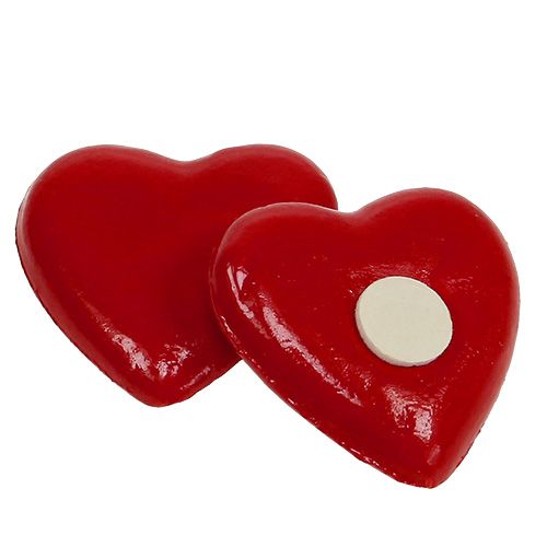 Floristik24 Heart to glue 3.5cm red 24pcs