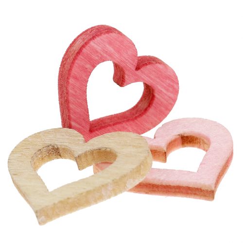 Floristik24 Heart to sprinkle pink, pink, nature 2cm 144p