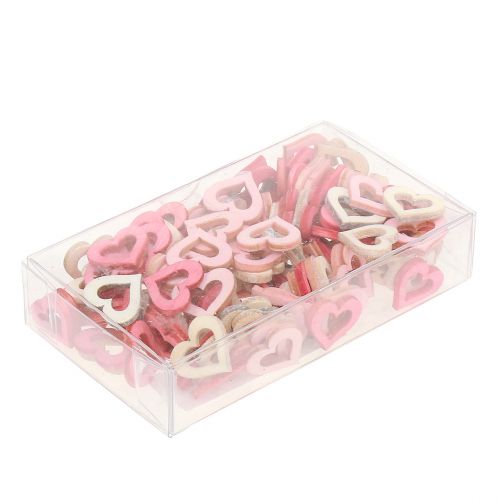 Floristik24 Heart to sprinkle pink, pink, nature 2cm 144p