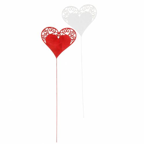 Floristik24 Heart on stick, decorative heart, wedding decoration, Valentine&#39;s Day, heart decoration 16 pcs