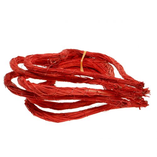 Floristik24 Bast heart to hang red 20cm 6pcs