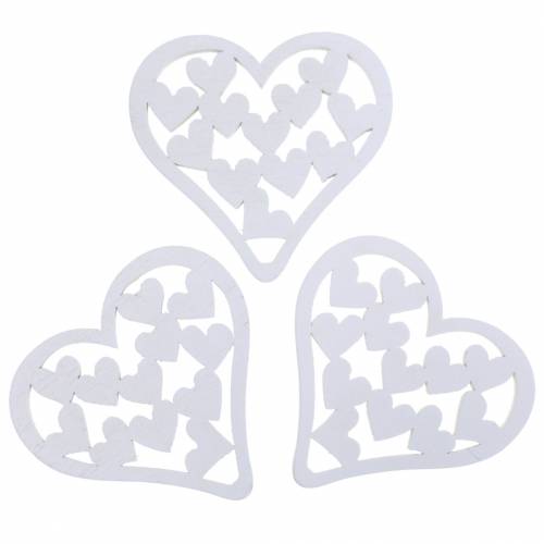 Scatter Decoration Heart White 5cm 40 Pcs