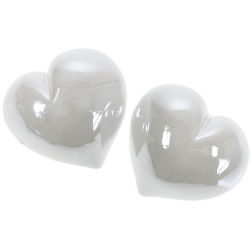 Floristik24 Heart white mother-of-pearl 7cm 4pcs