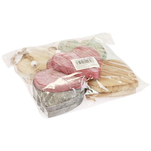 Floristik24 Wooden Hearts Decorative Hearts White Colored Vintage Wood 10pcs