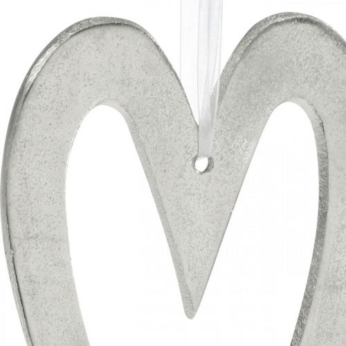 Product Decorative heart for hanging silver aluminum wedding decoration 22 × 12cm