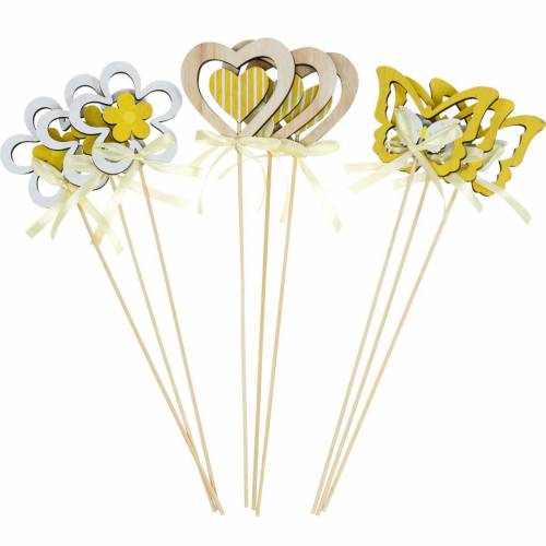 Floristik24 Decorative plug butterfly flower and heart, spring decoration, flower plug, Valentine's Day 9pcs