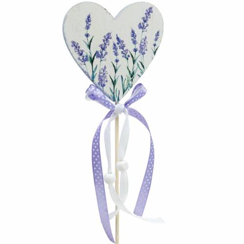 Floristik24 Lavender heart, summer decoration, heart to stick with lavender, Mediterranean heart decoration 6pcs
