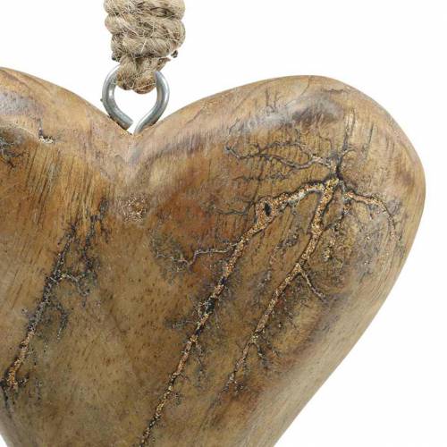 Product Heart to hang mango nature, golden 14 × 11cm 2pcs