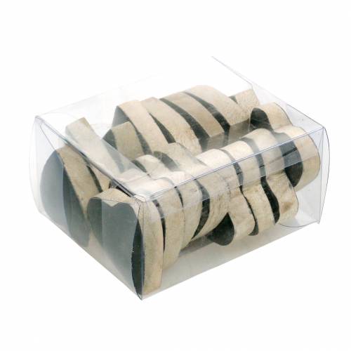 Floristik24 Hearts made of mango wood glazed natural, black 4.3cm × 4.6cm 16 pcs