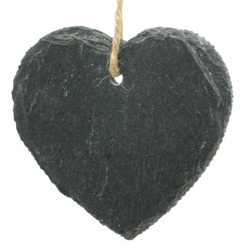 Floristik24 Slate heart to hang 7 x 7.5cm 6pcs