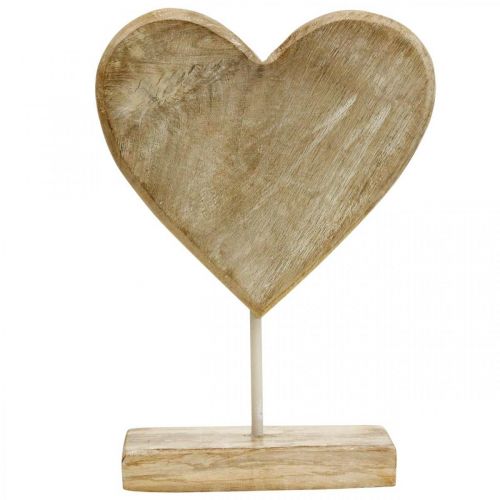 Floristik24 Wooden heart heart on a stick deco heart wood natural 25.5cm H33cm