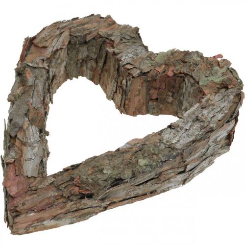 Product Deco heart open pine bark autumn decoration grave decoration 30×24cm
