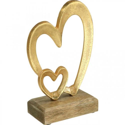 Floristik24 Metal Hearts Table Decoration Valentine's Day Wedding Decoration Golden Natural H19cm