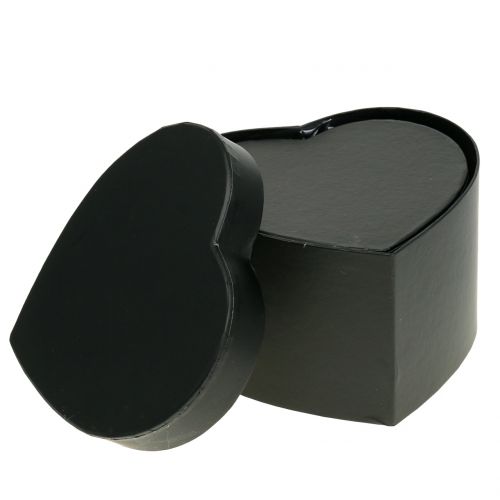 Floristik24 Flower box heart black 18 / 20cm 2pcs