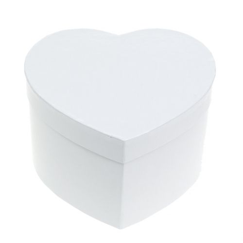Floristik24 Heart box flower box white 14 / 16cm 2pcs