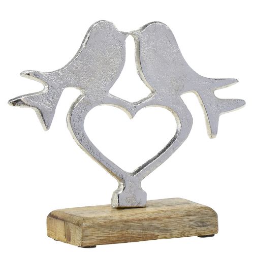Product Heart decoration to stand with bird decoration wedding 16.5×19.5cm