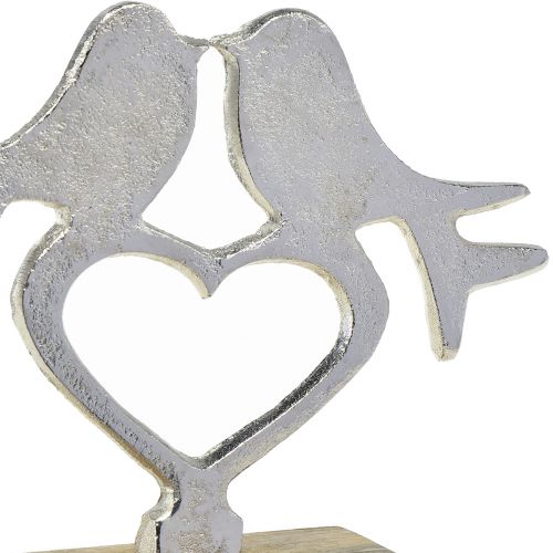 Product Heart decoration to stand with bird decoration wedding 16.5×19.5cm