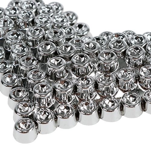 Product Hearts 6.5cm silver with adhesive dot 12pcs