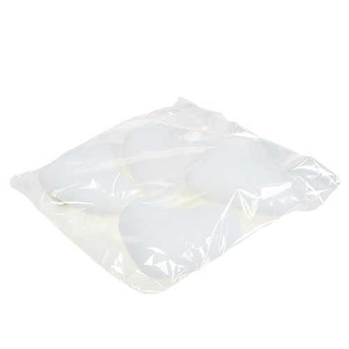 Floristik24 Hearts flocked to hang 15cm white 4pcs